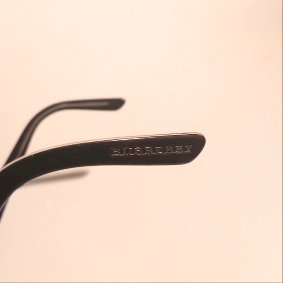 Vintage Burberry Black WomRectangular Eyeglasses Plaid Temples Italy B2043 3029 - Picture 7 of 9